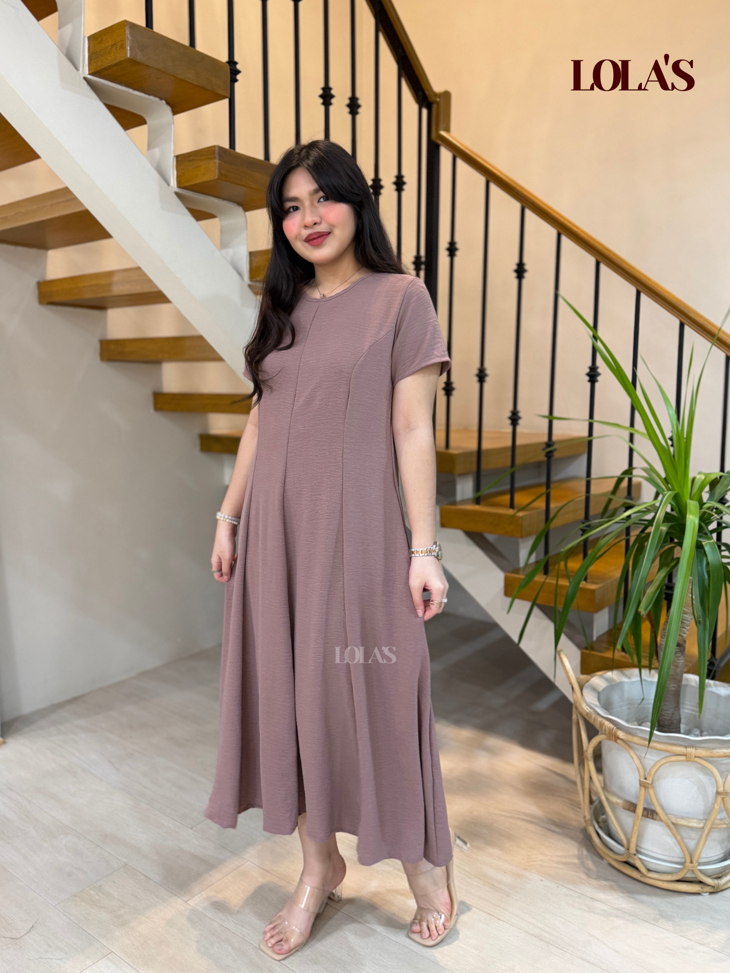 Kathleen Dress (Warm Taupe)