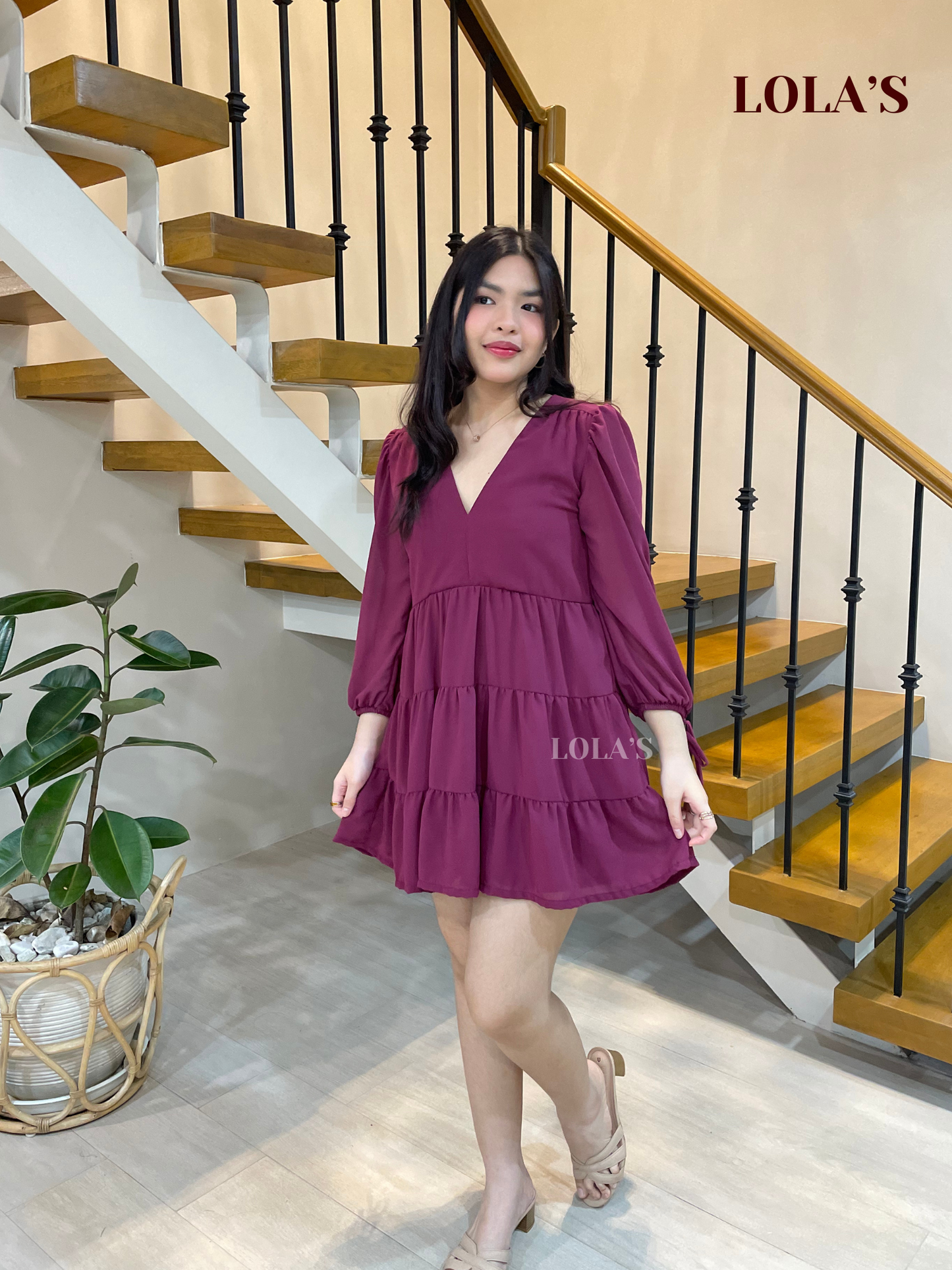 Monina Dress (Sangria)