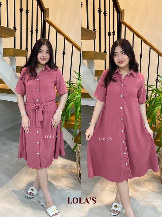 Alexa Polo Dress (Dark Pink)