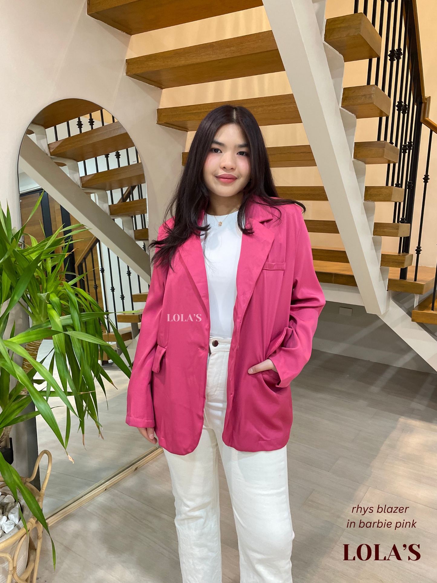 Rhys Oversized Blazer (Barbie Pink)