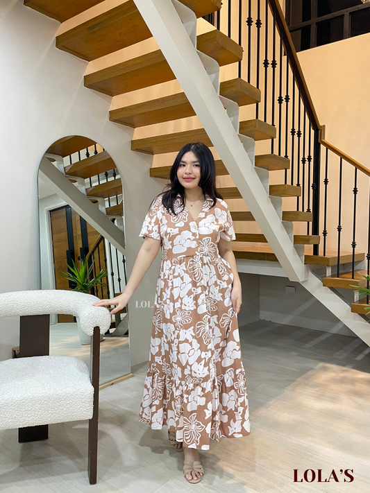 Regine Dress (Mocha Florette)