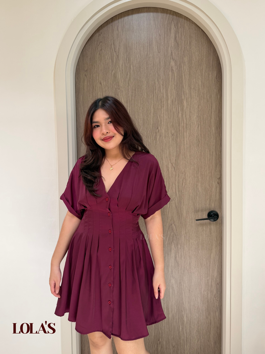 Felicia Dress (Burgundy)