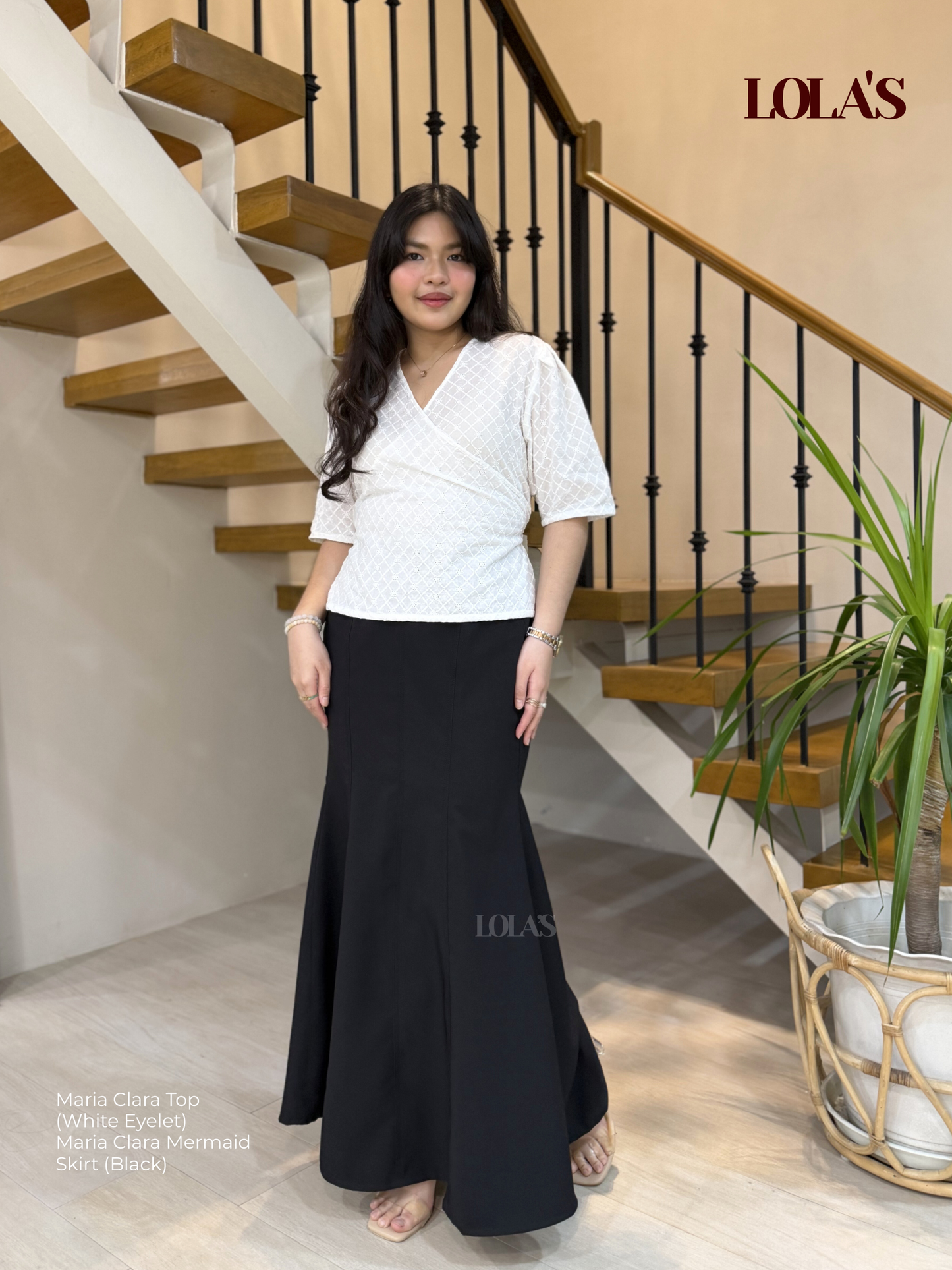 Maria Clara Top (White Eyelet)