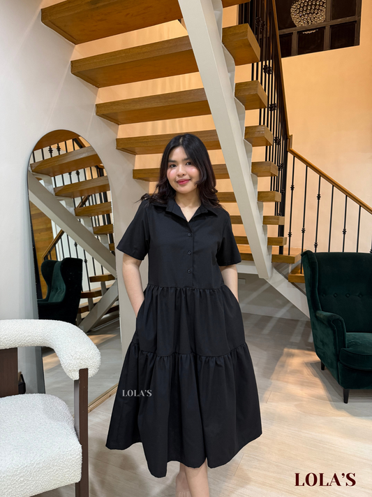 Emily Dress (Black Linen)