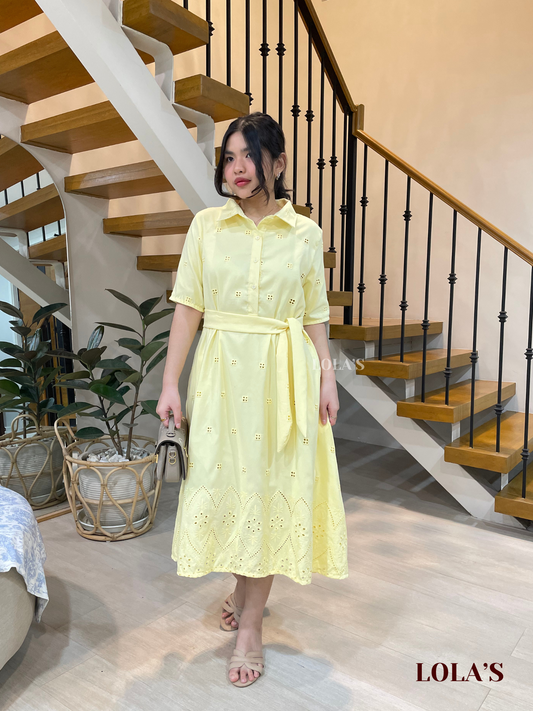 Bianca Dress (Lemon Eyelet)