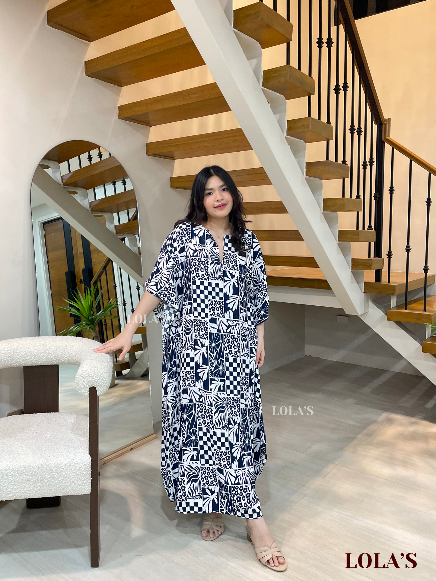 Donya Dress (Retro Blue)