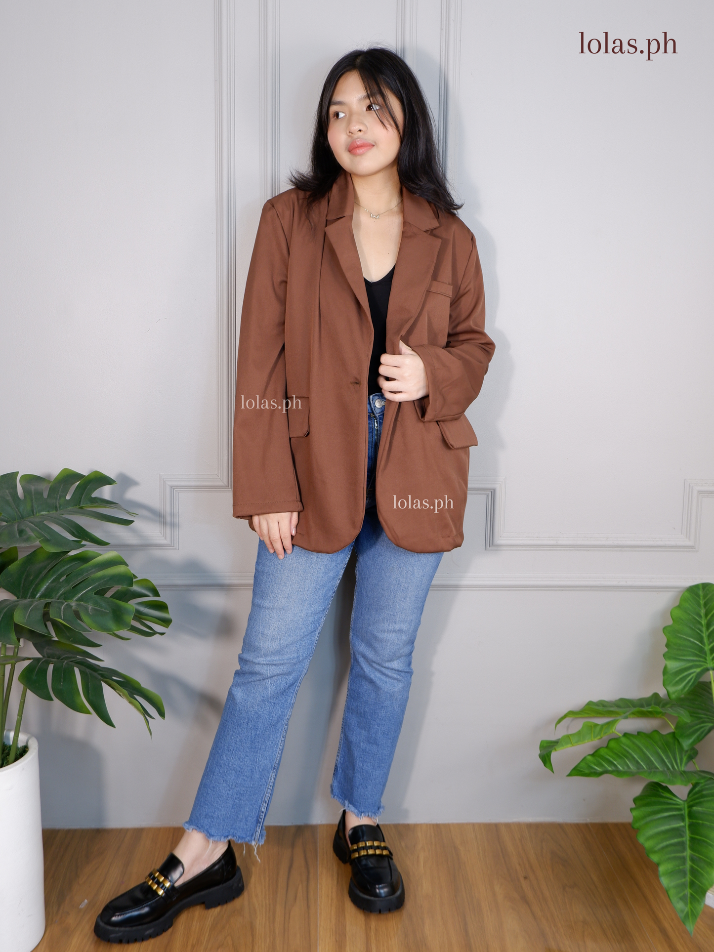 Rhys Oversized Blazer (Dark Wood)