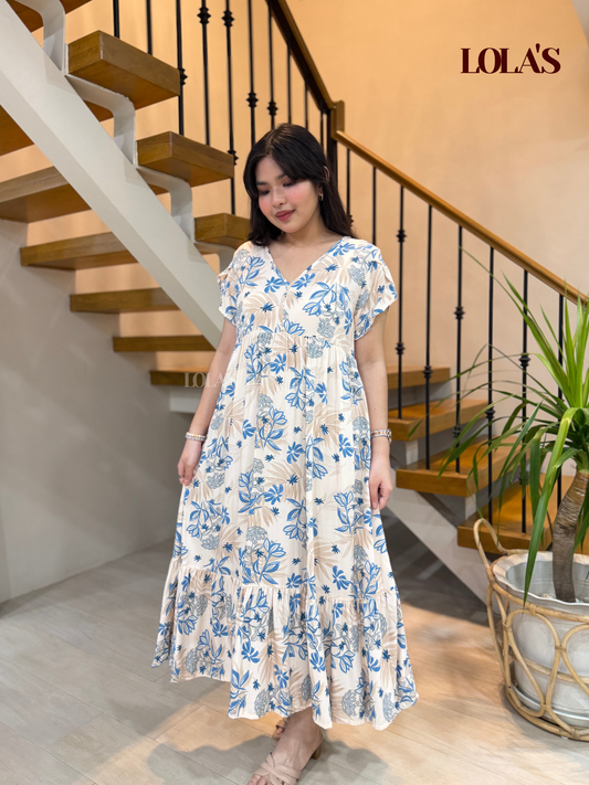 Jane Dress (Delicate Blue Floral)