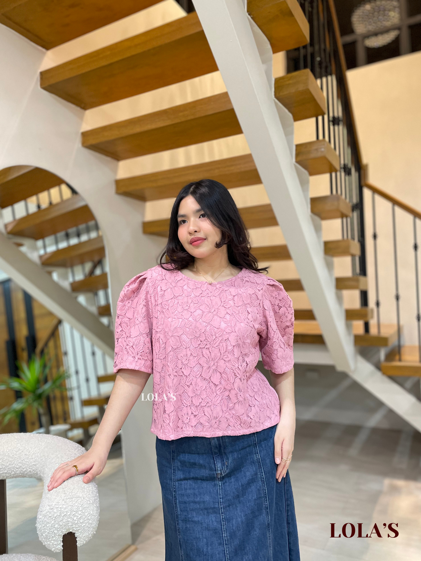 Vivian Top (Old Rose Lace)