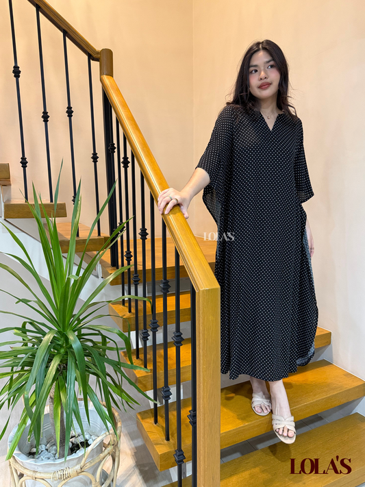 Donya Dress (Black Polka)