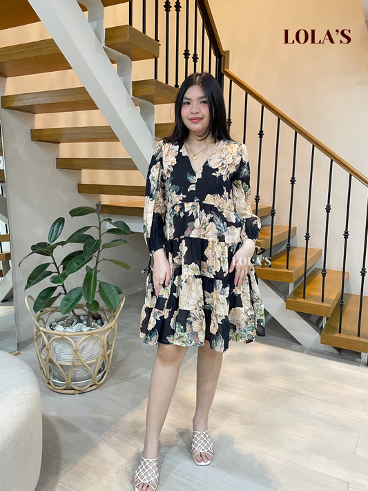 Diana Dress (Black Flora)