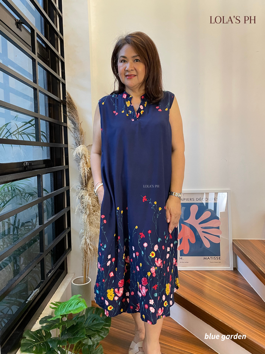 Lynne Dress (Blue Garden)