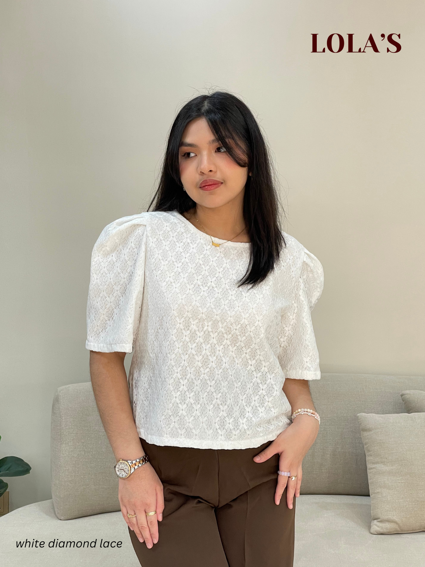 Vivian Top (White Diamond Lace)