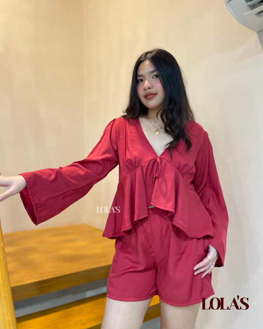 Sana Coords (Burgundy Red)