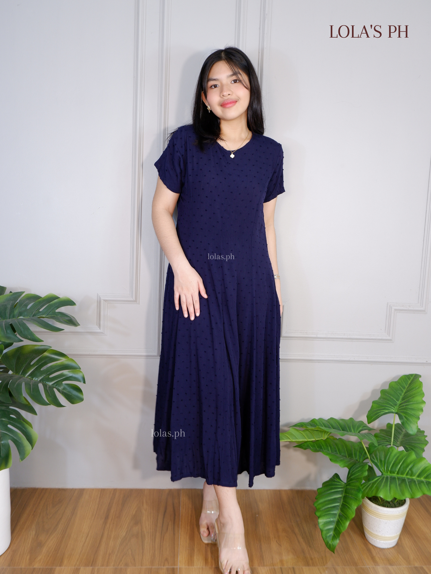 Kathleen Dress (Navy Blue Swissdot)