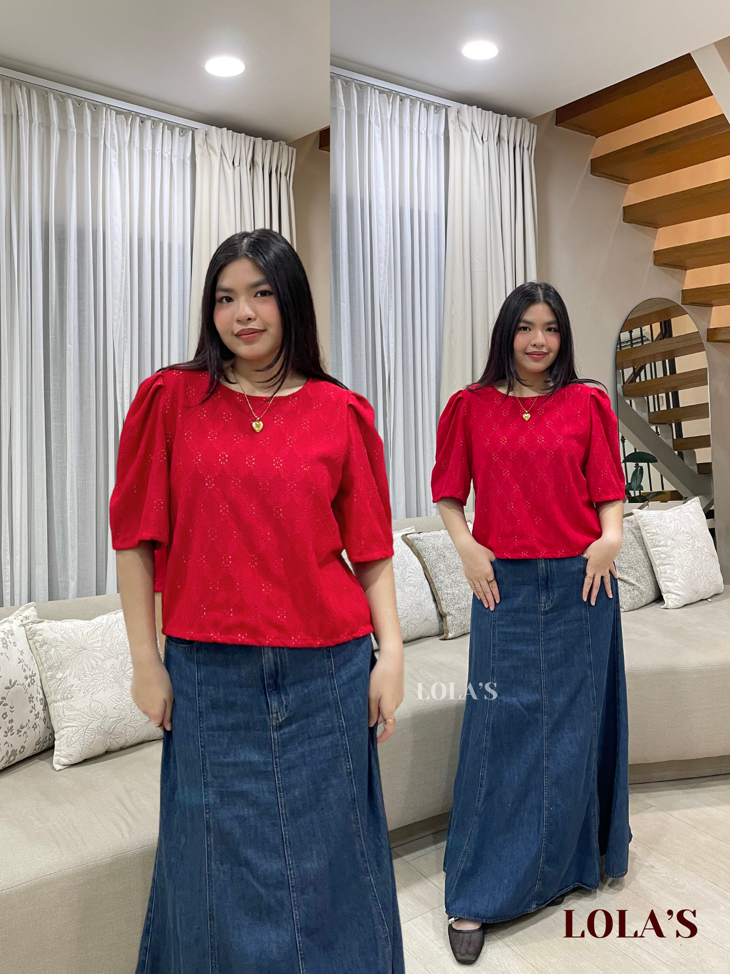 Vivian Top (Scarlet Lace)