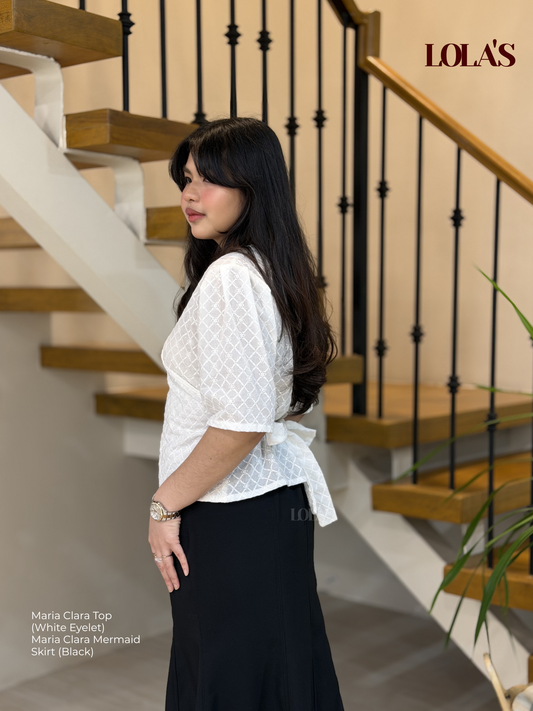 Maria Clara Top (White Eyelet)