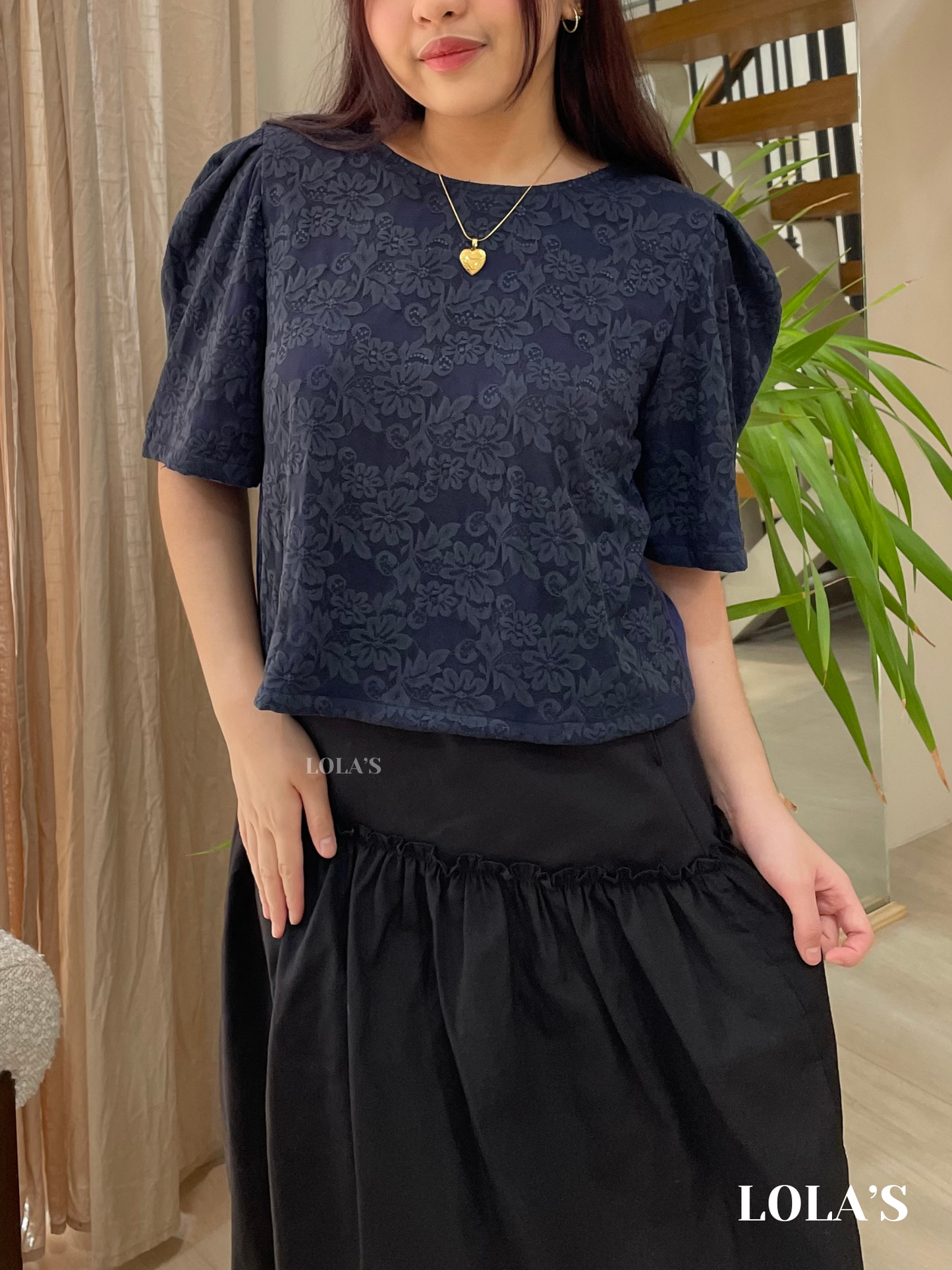 Vivian Top (Midnight Blue Lace)