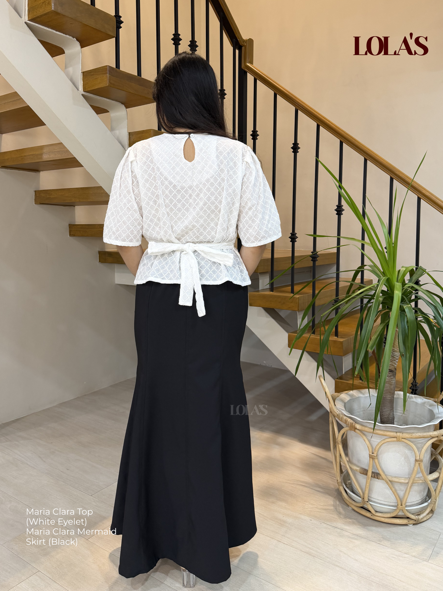 Maria Clara Top (White Eyelet)