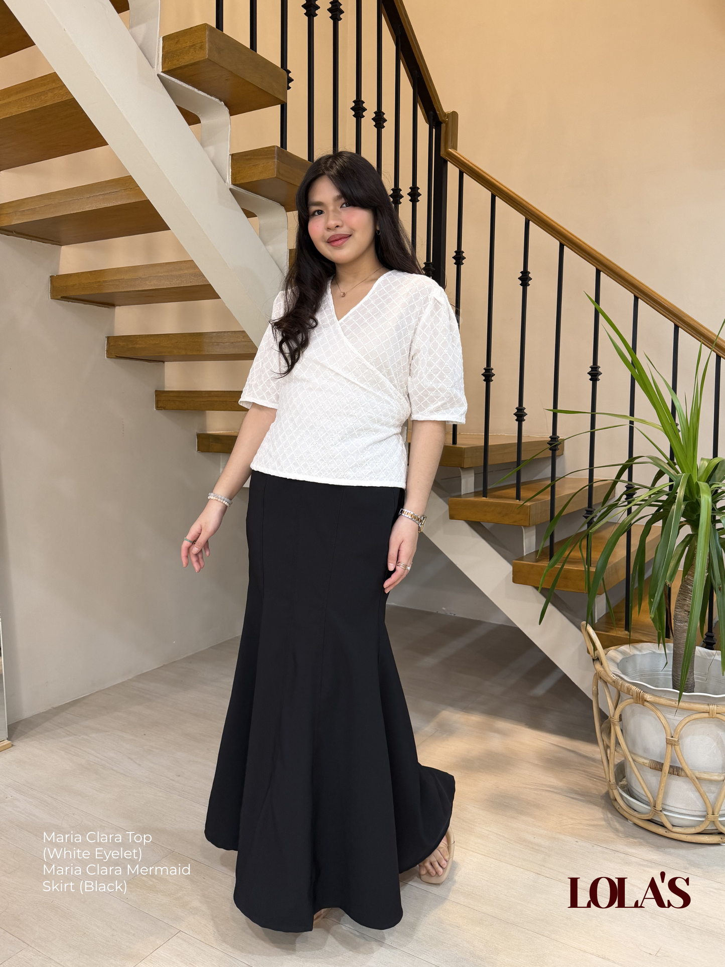 Maria Clara Top (White Eyelet)