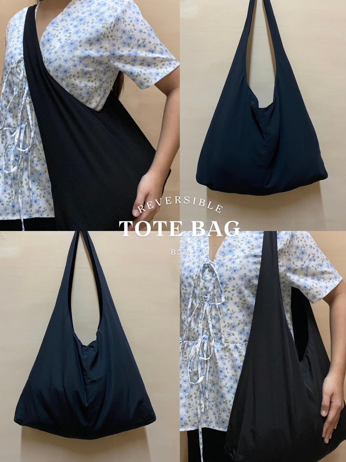 Reversible Tote Bag  (Plain | Big)