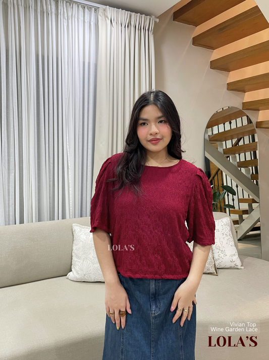 Vivian Top (Wine Garden Lace)