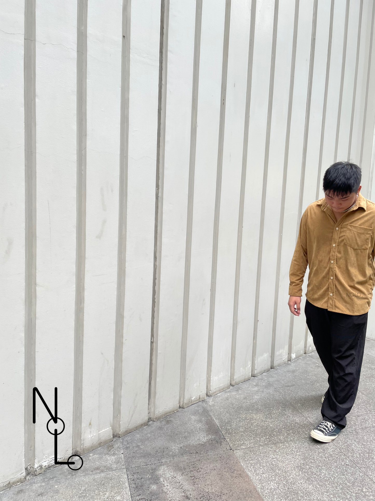 Nolo Corduroy Long Sleeves Polo (Mocha)