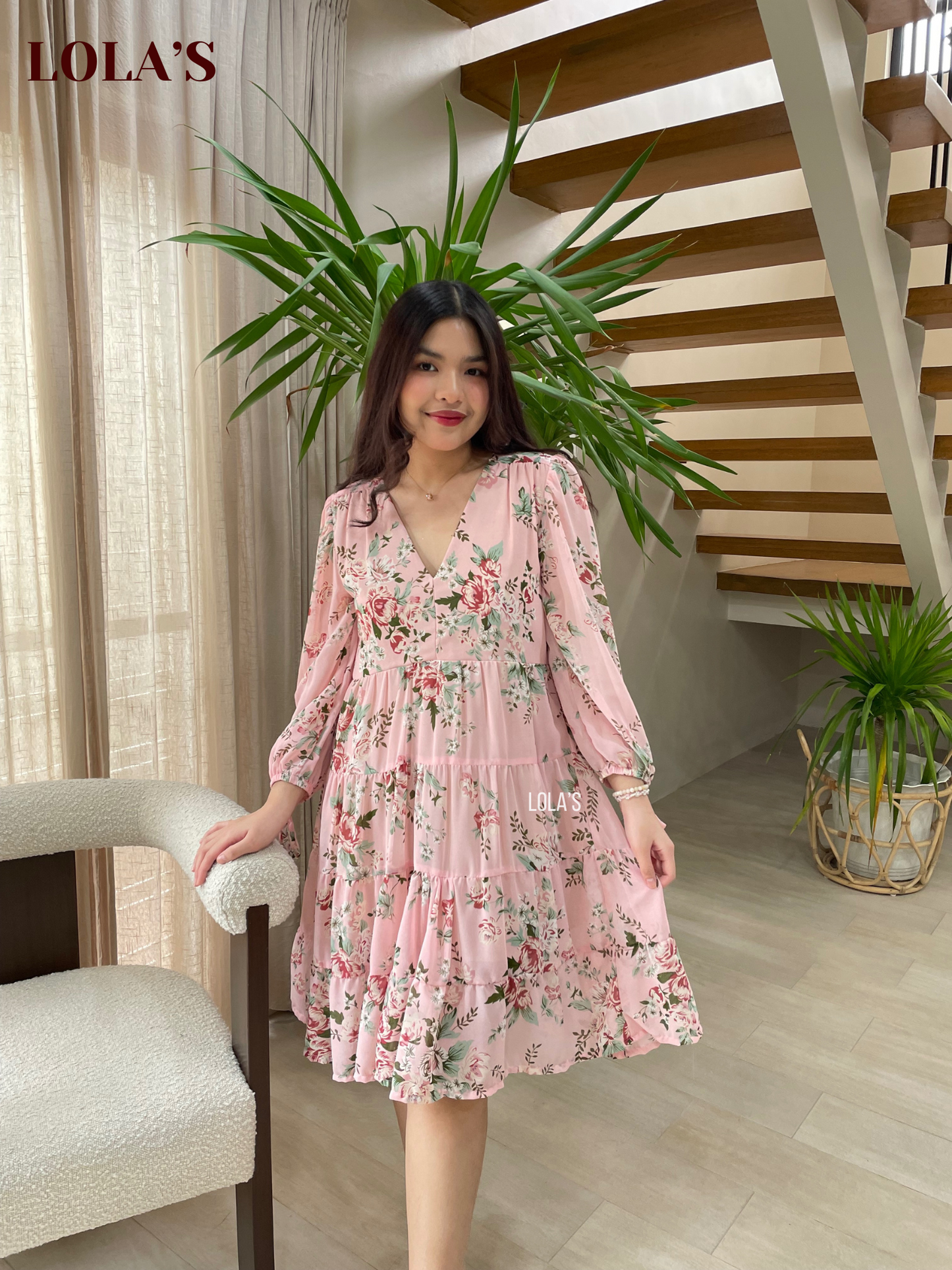 Diana Dress (Pink Peonies)