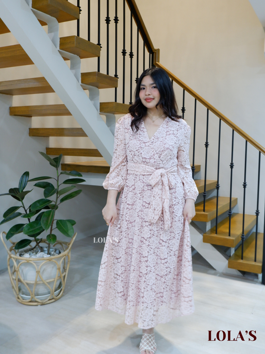Paula Dress (Pink Lace)