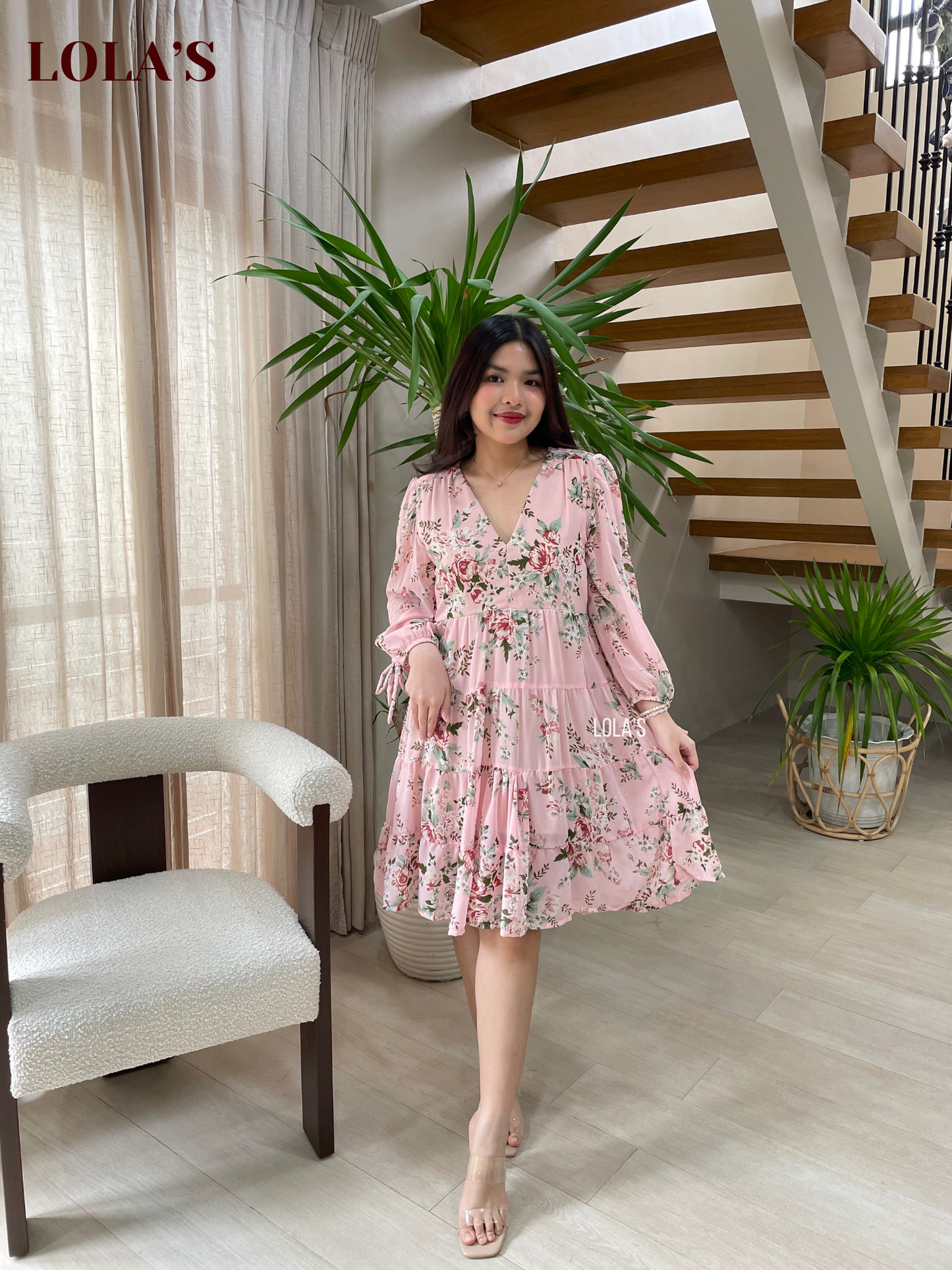 Diana Dress (Pink Peonies)