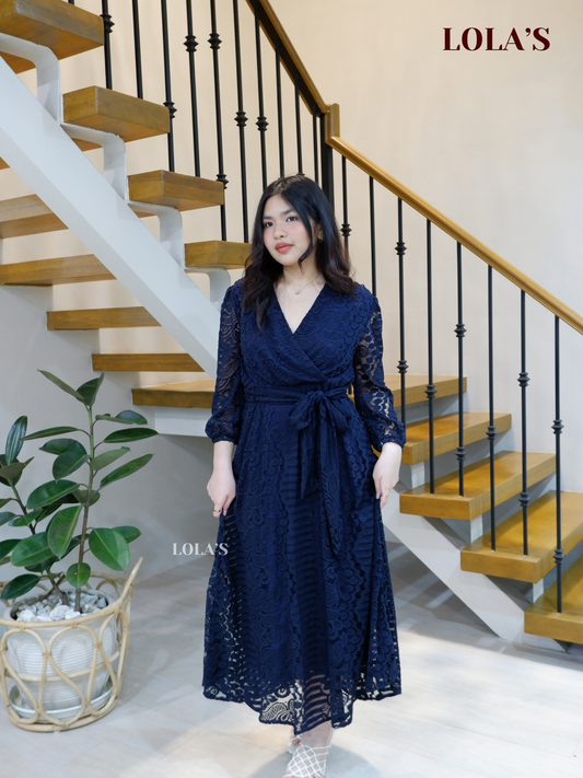 Paula Dress (Blue Paisley Lace)