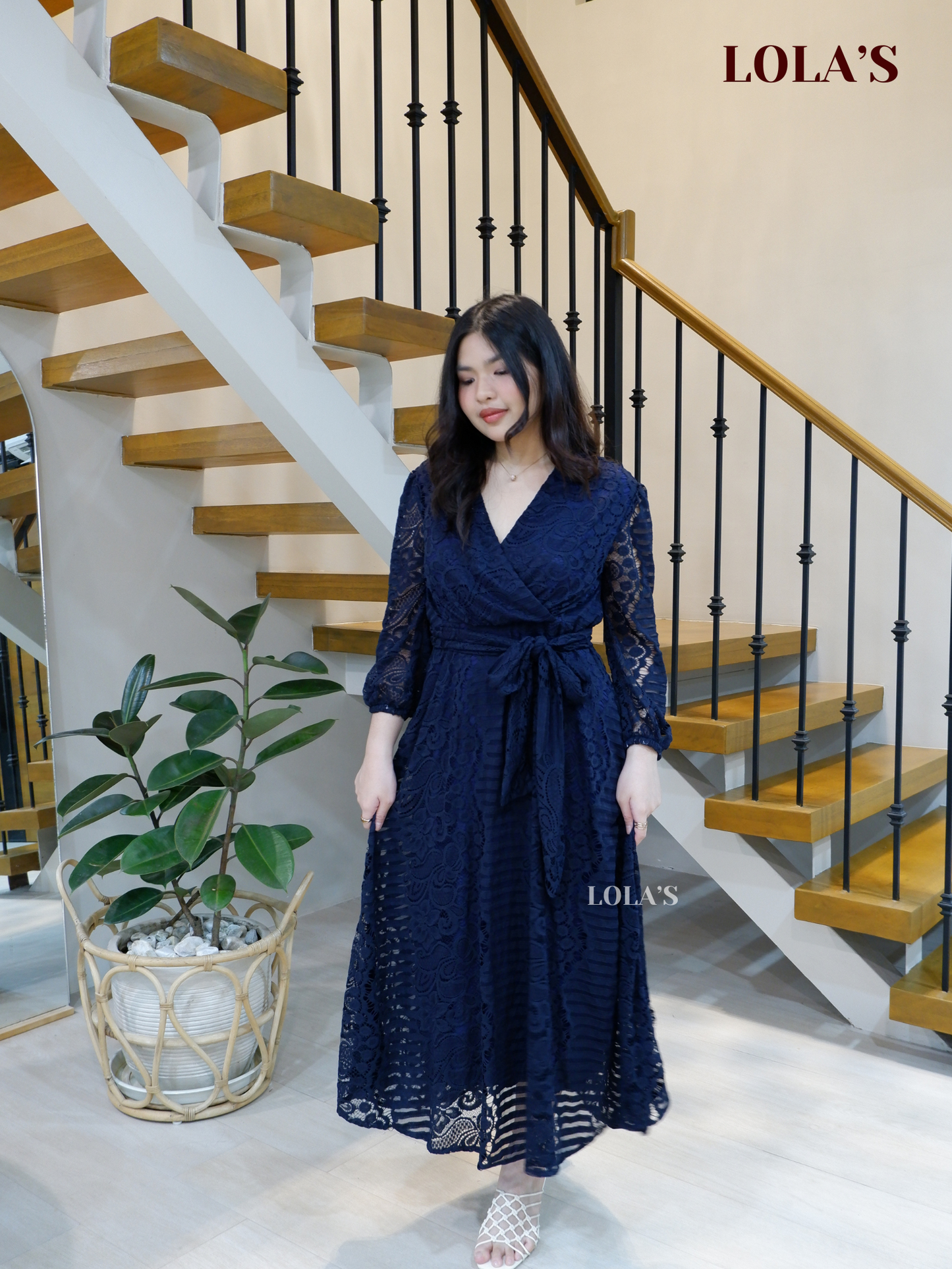 Paula Dress (Blue Paisley Lace)