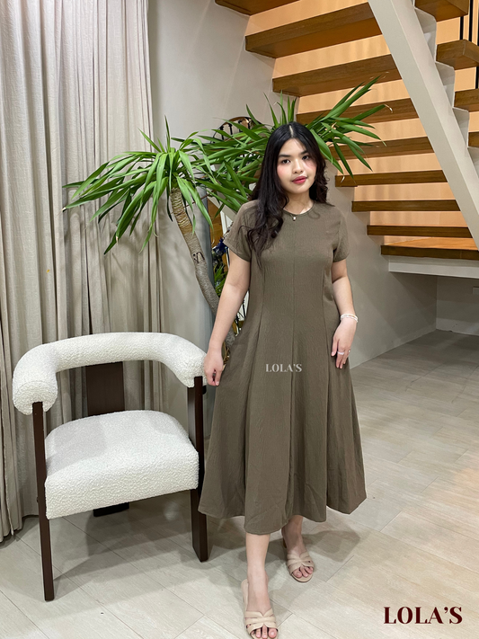 Kathleen Dress (Mocha Mousse)