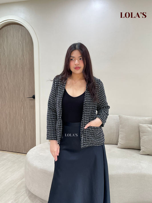 Jorz Tweed Blazer (Black Grid)