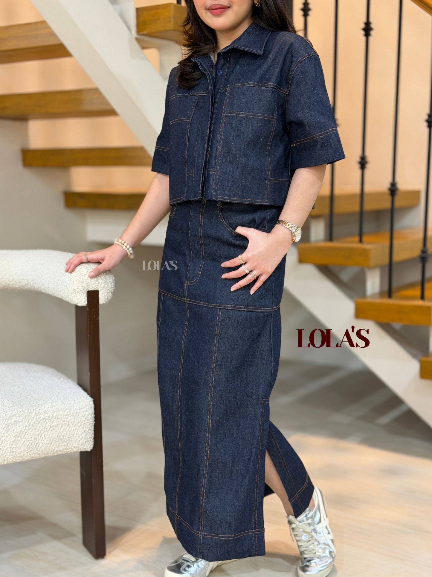 Sabina Top (Dark Denim)