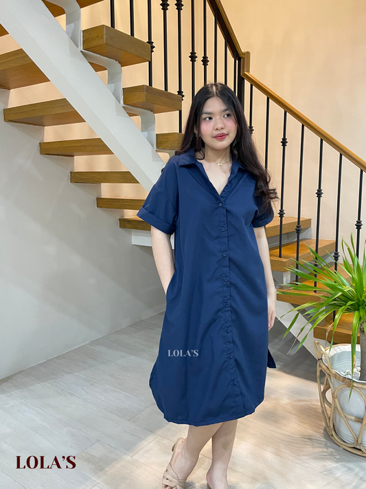 Kelsey Polo Dress (Navy Blue)