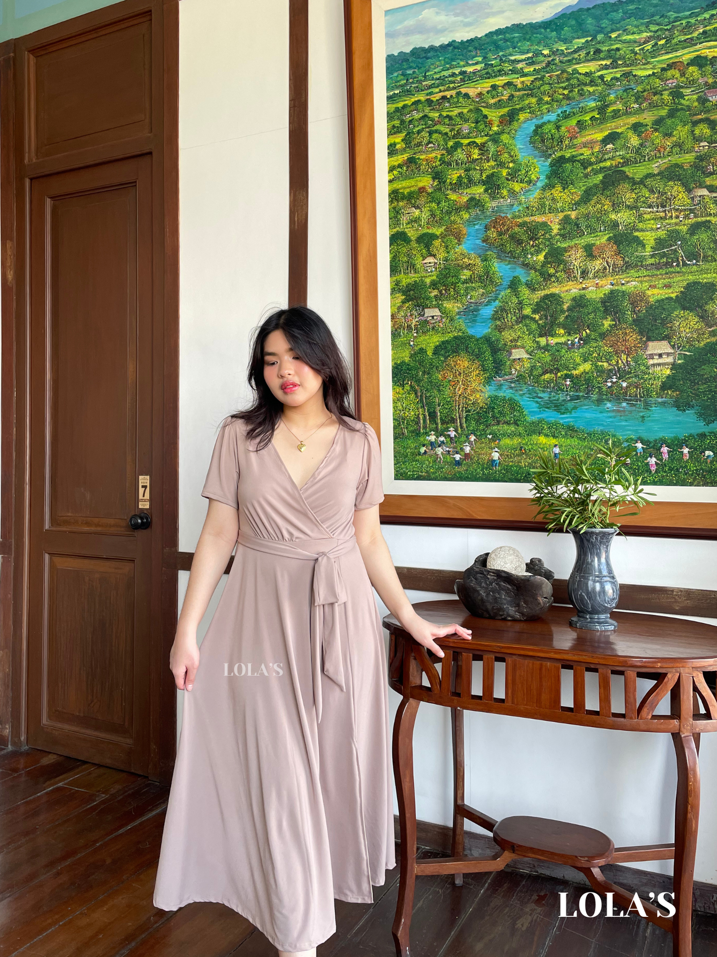 Celestine Dress (Taupe)