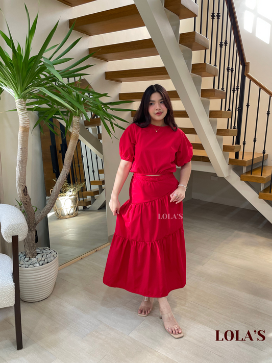 Amelia Skirt Coords (Red)