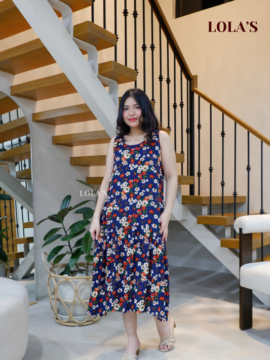 Sita Dress (Blue Florals)