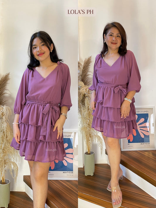 Mathilda Dress (Clearance Sale- Off Shade Wildberry)