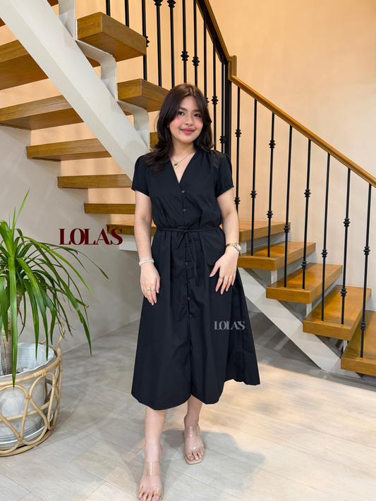 Kyle Dress (Black Poplin)