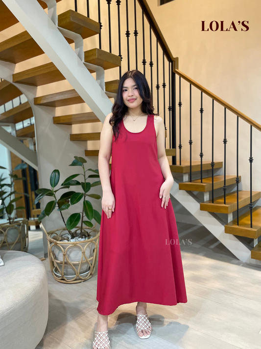 Miranda Dress (Burgundy Red)