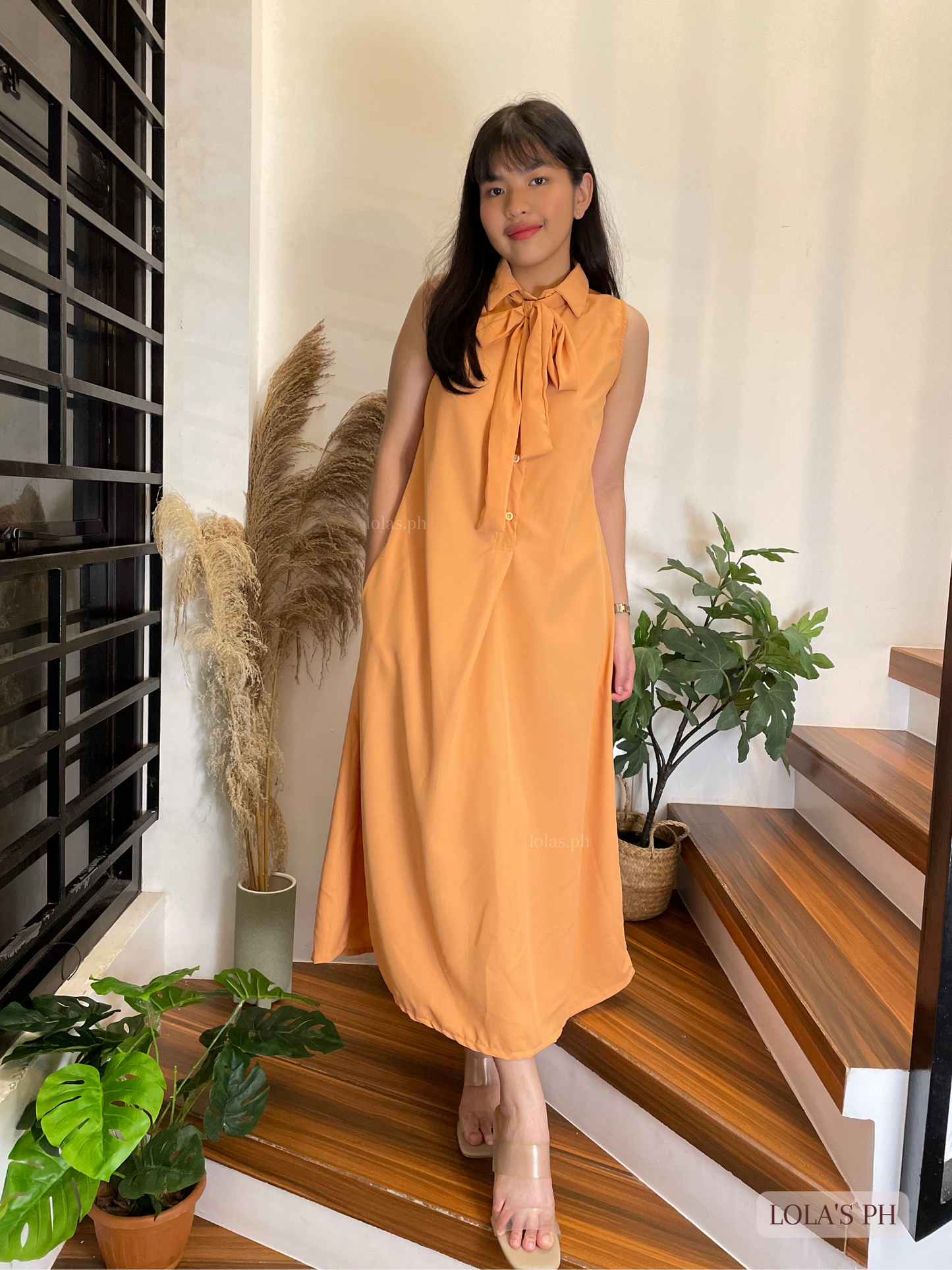 Aleisha Dress (Salmon Orange)