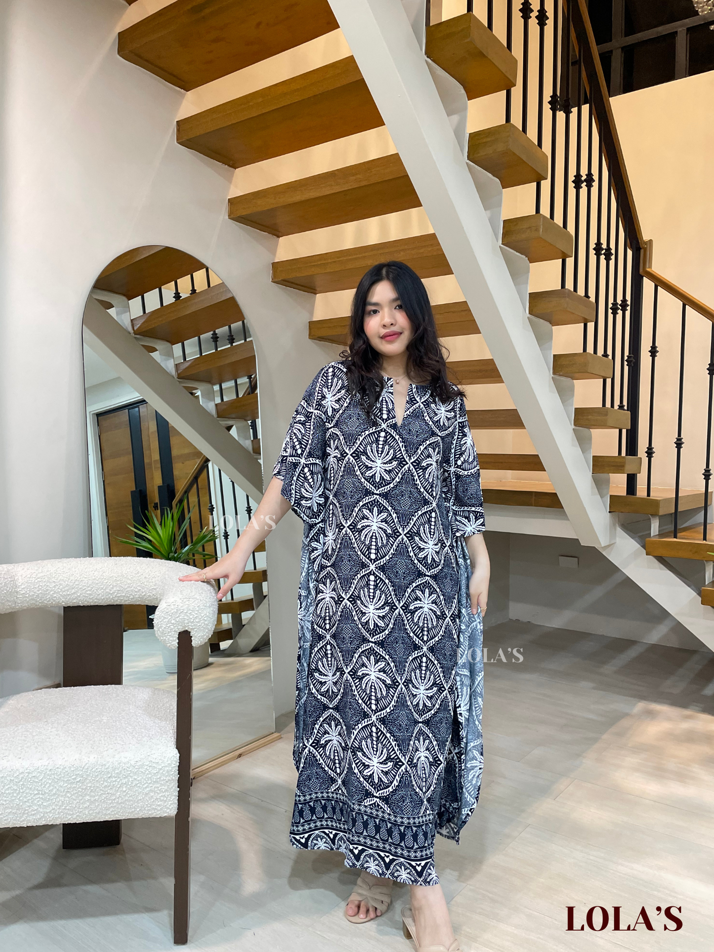 Donya Dress (Blue Palm Springs)