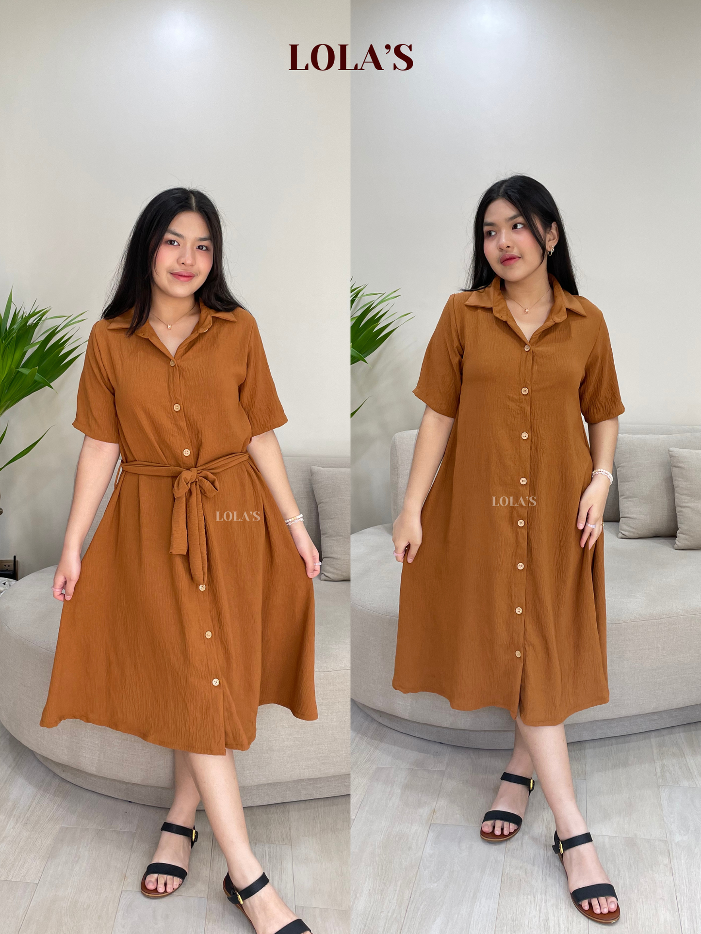 Alexa Polo Dress (Brown)