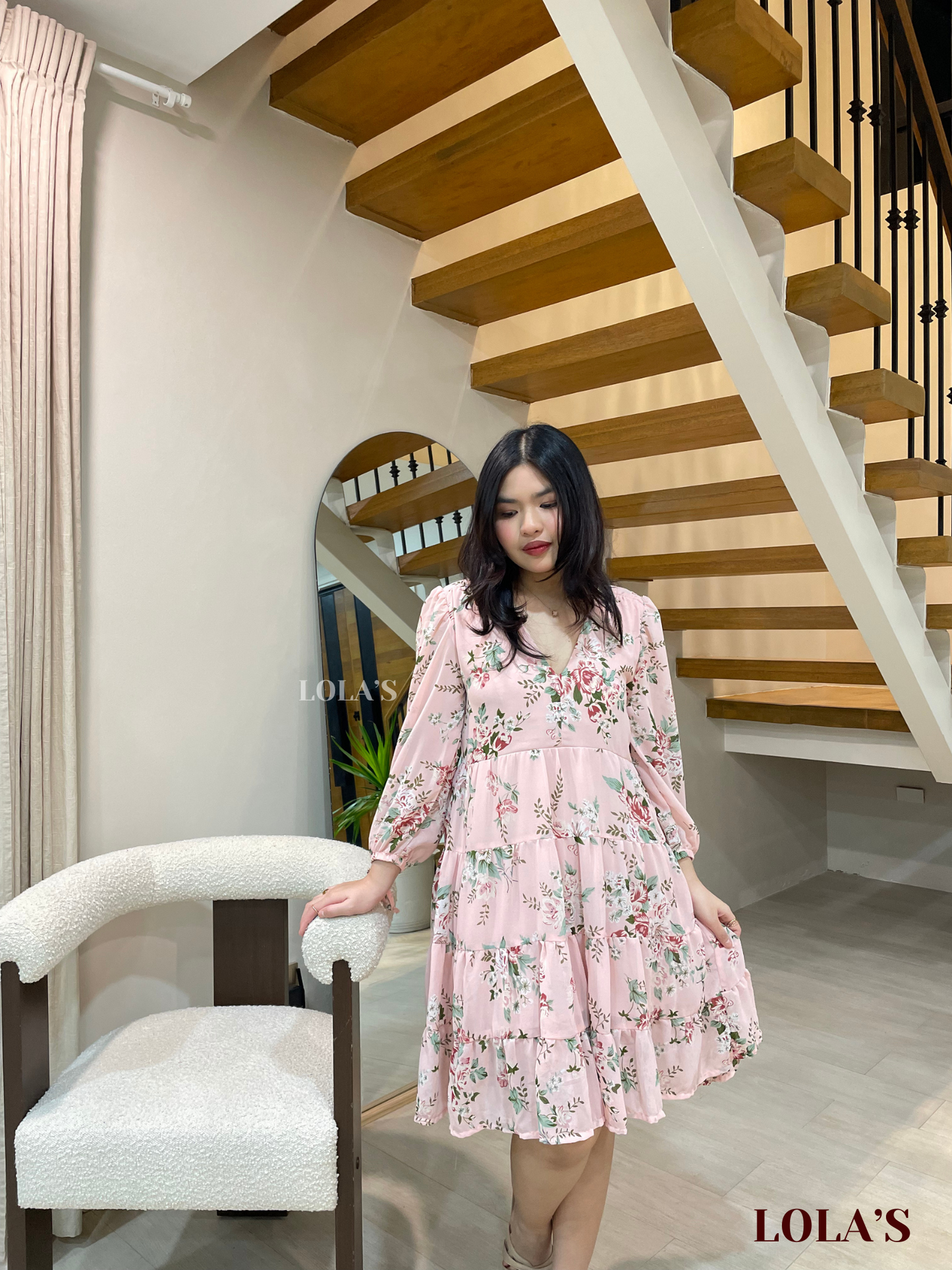 Diana Dress (Pink Peonies)