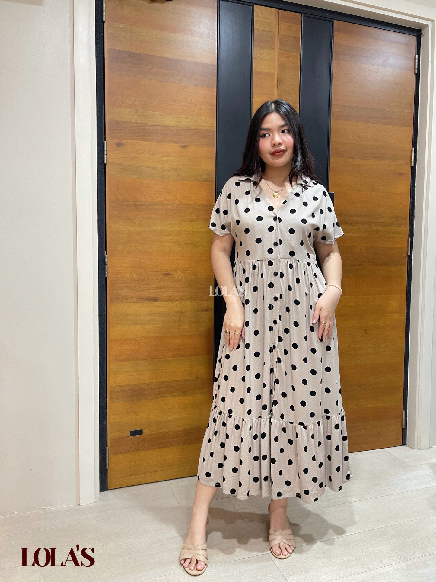 Regine Dress (Granite Polka)