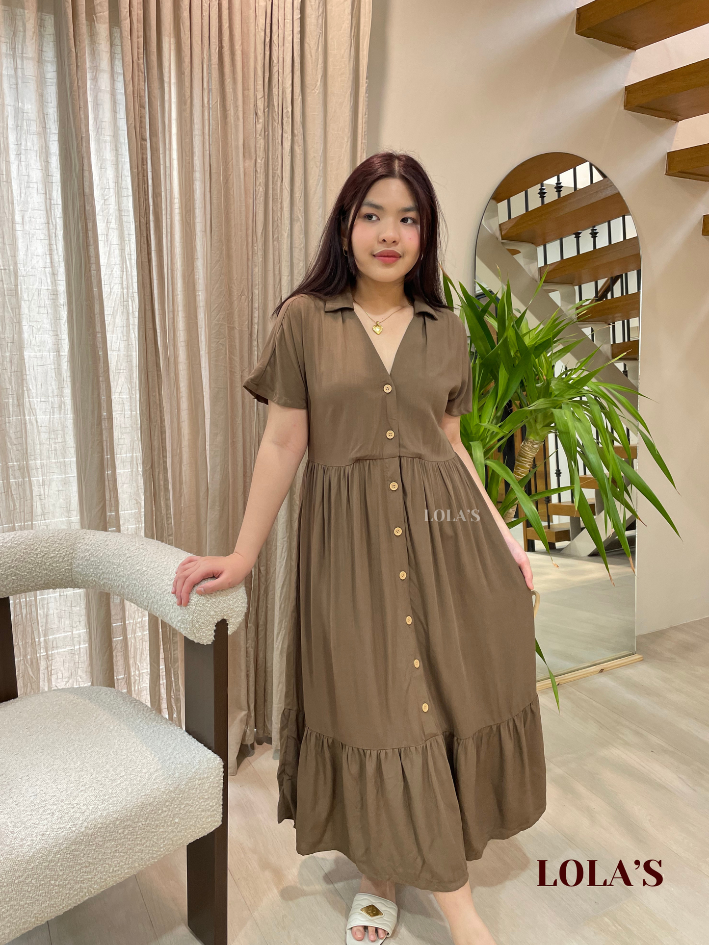 Regine Dress (Cedar Brown)