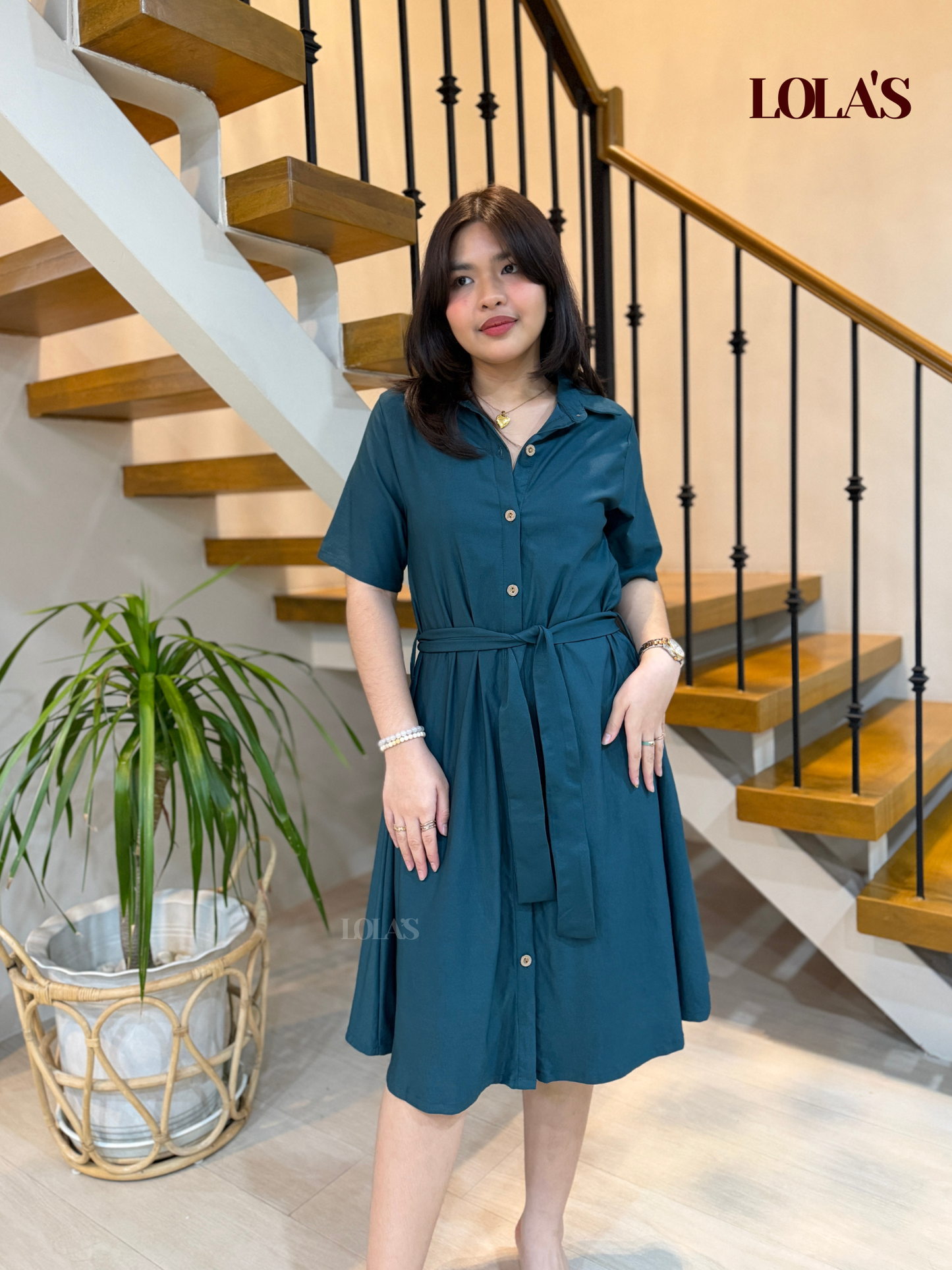 Alexa Polo Dress (Blue Green)