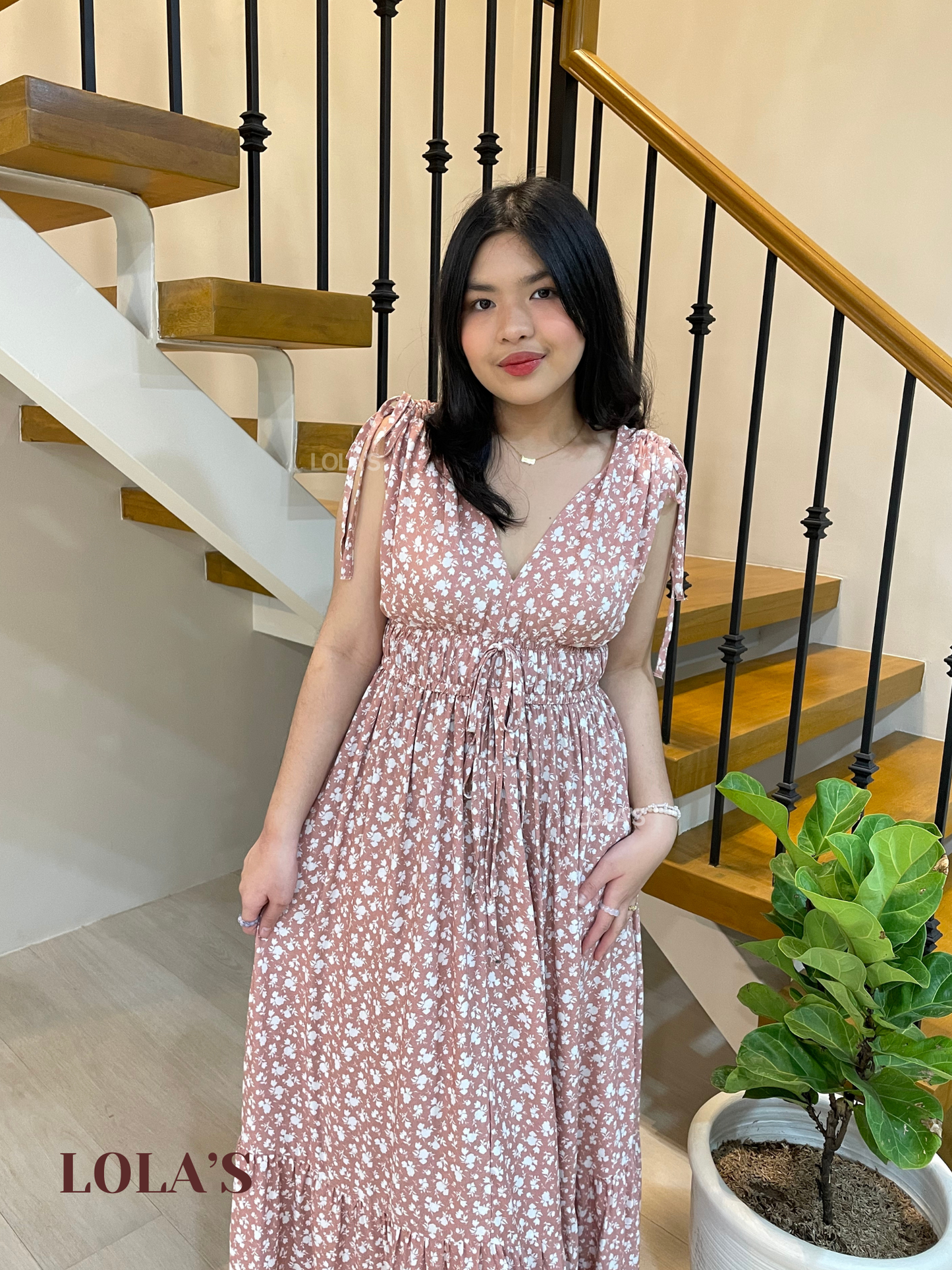 Adeline Dress (Old Rose Floral)